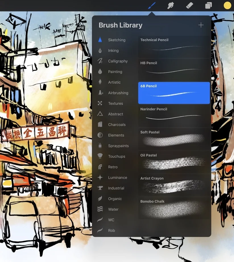 There are 130+ brushes in Procreate. Learn which ones to to start with.