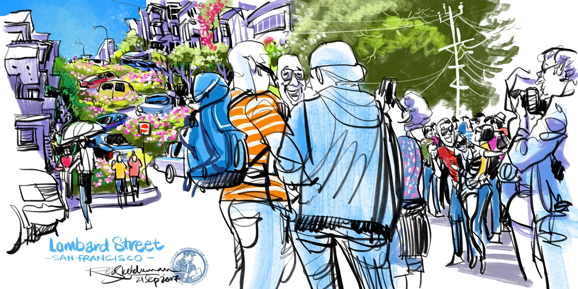 US_2017-Lombard St crowds-San Francisco-Sketcherman.jpg