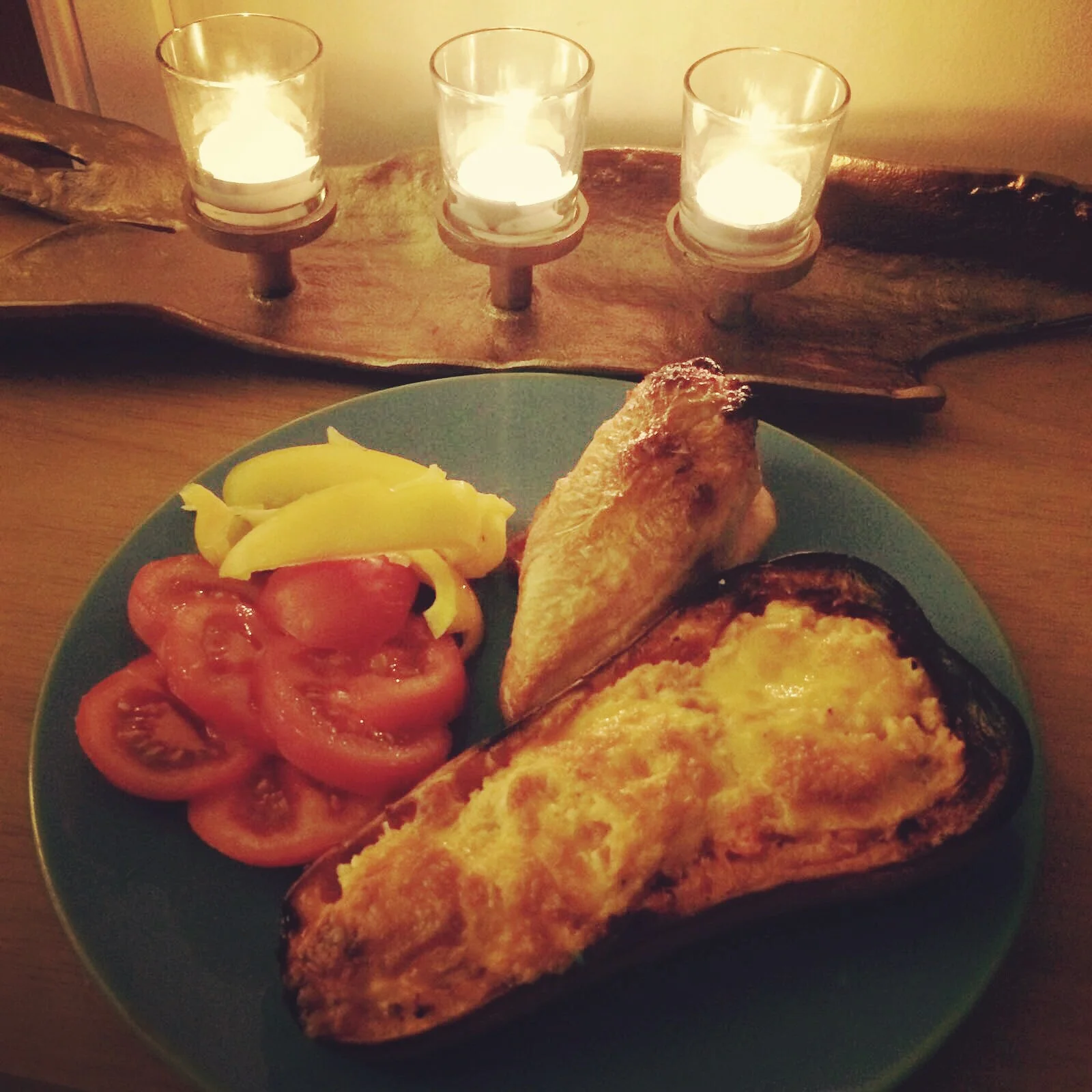 Ricotta stuffed butternut squash