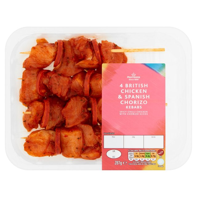 Morrisons Chicken and Chorizo Kebabs