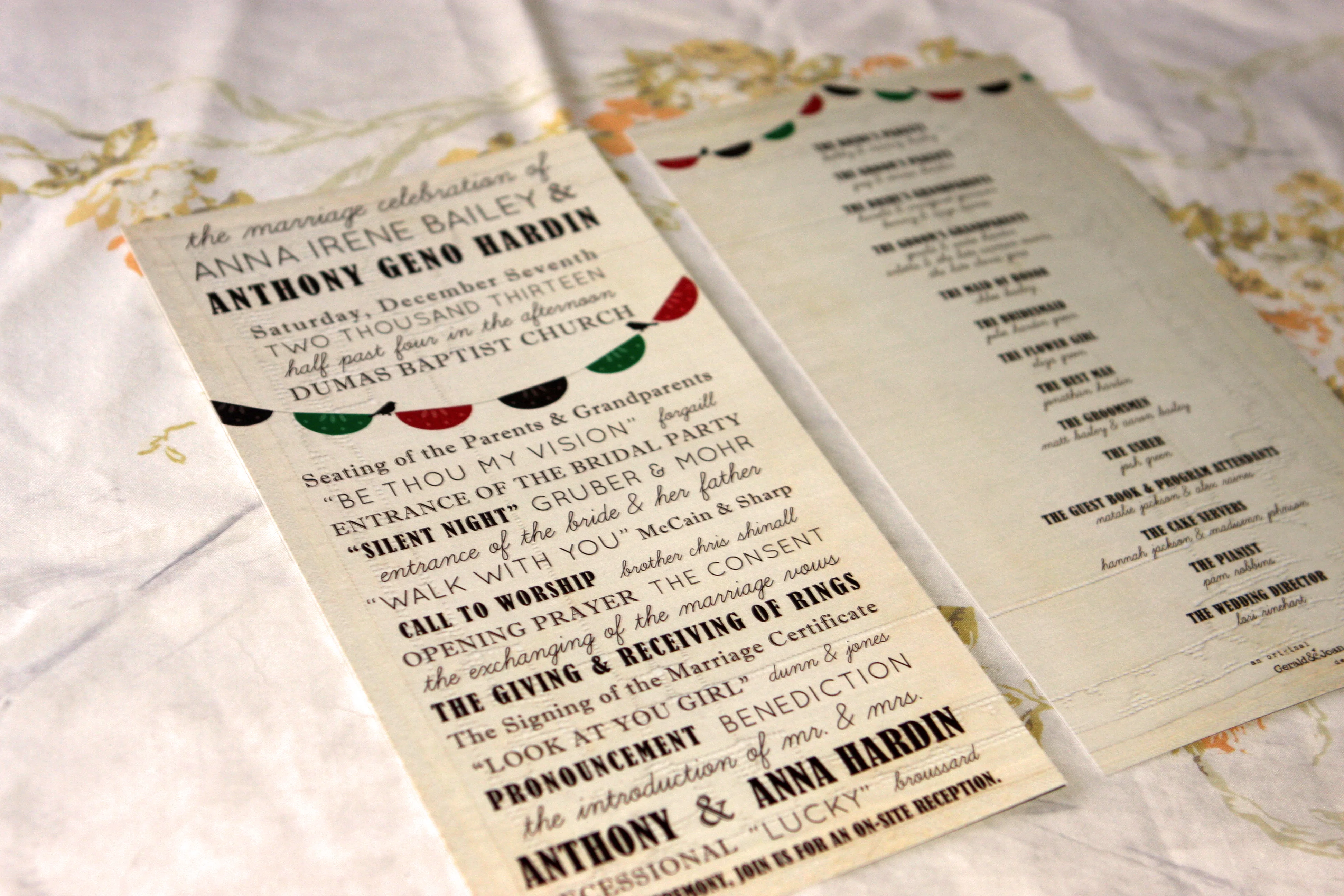 Vintage Doily Wedding Programs