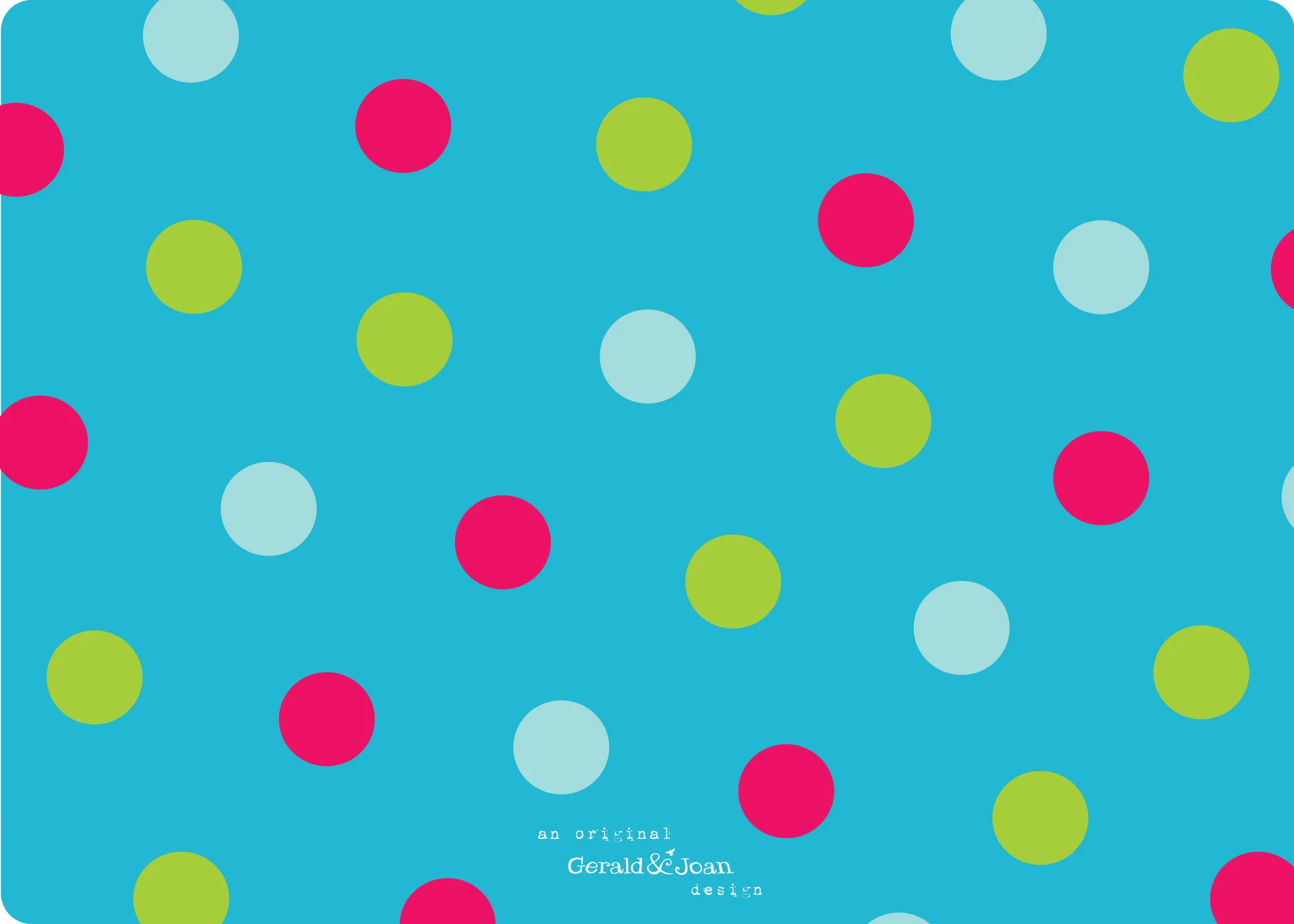 Eliza birth announcement in pink, blue and green with polka dots (back)
