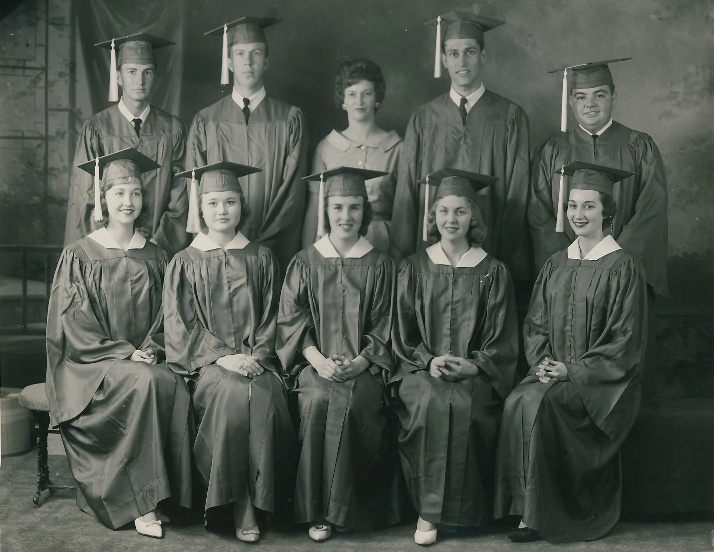 The Jumpertown High School Class of 1961. Linda is on the bottom row on the far right. 