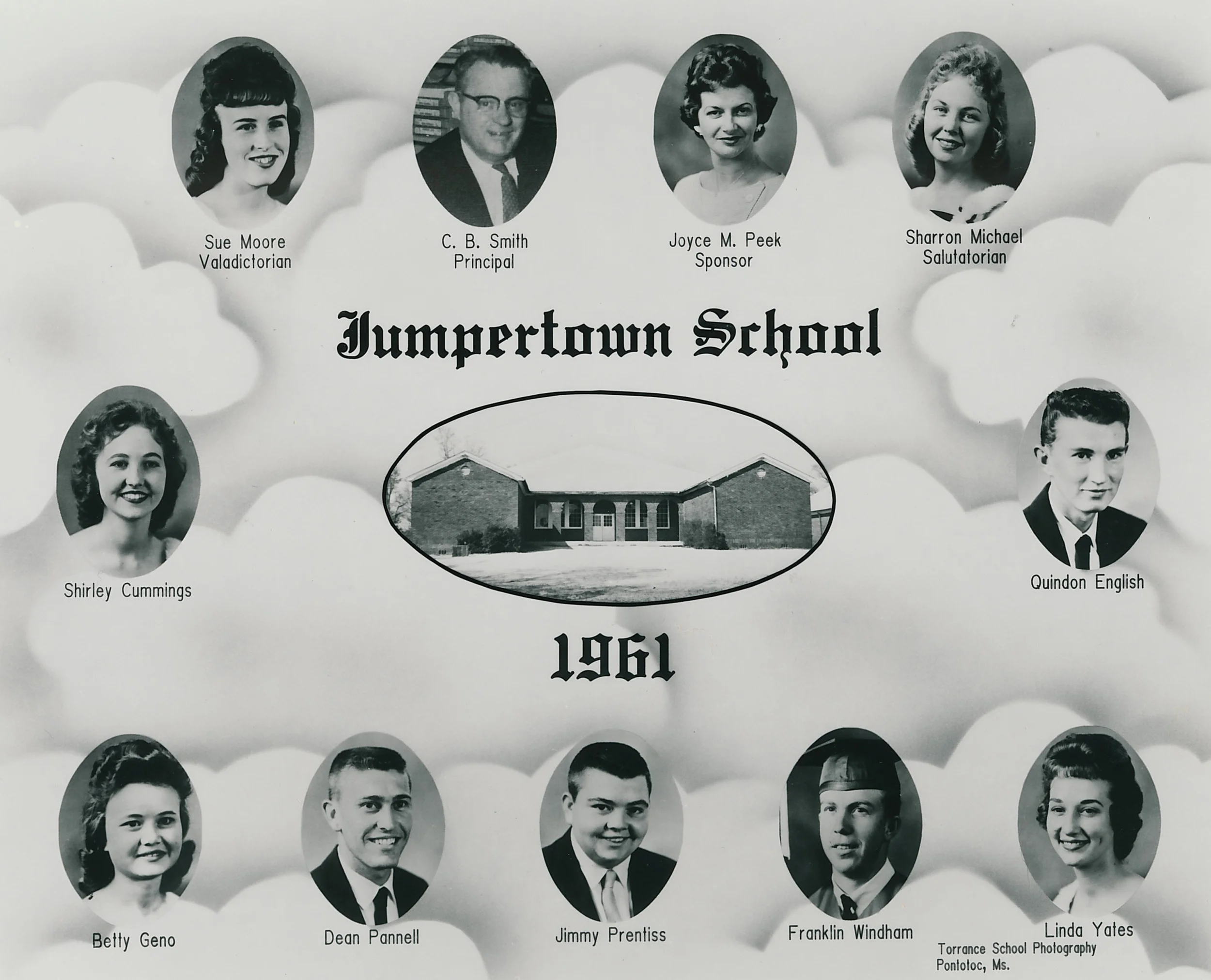 The Jumpertown High School Class of 1961. I graduated from Booneville High School in 2002, and Torrance School Photography took our class photographs as well! 