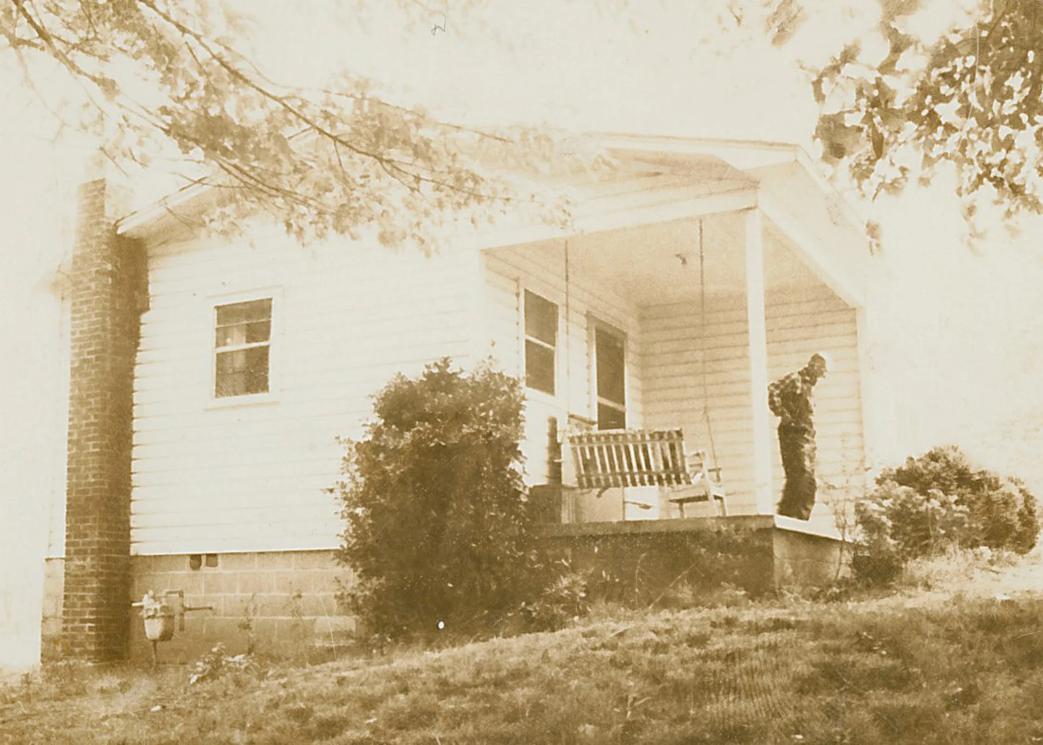 Clovis on the porch.