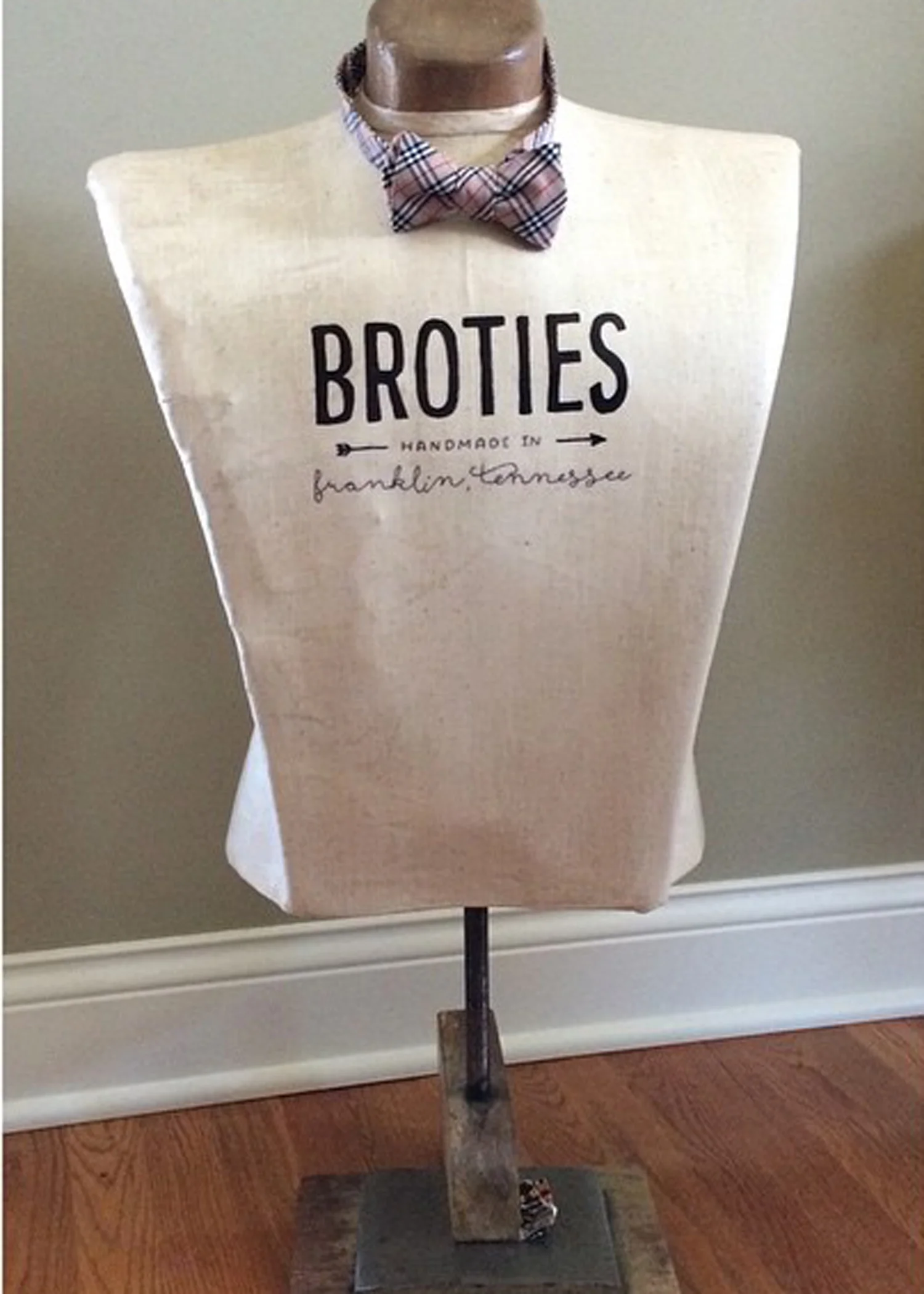 BroTies Logo on a Vintage Mannequin