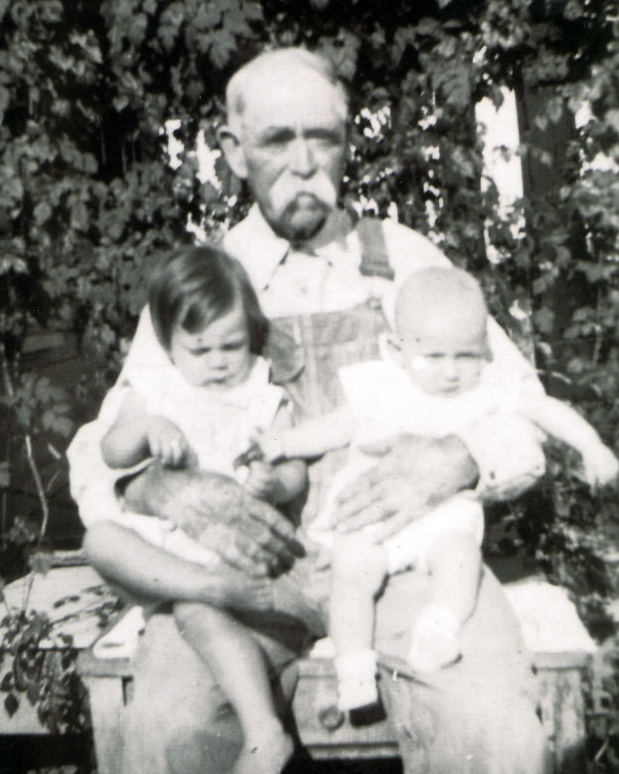 Gerald Dayton (right) with his Grandfather Cooper and cousin.