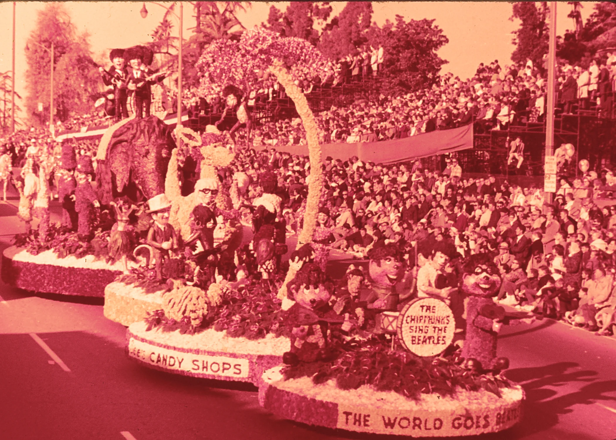 The See's Candy float featured the Chipmunks singing the Beatles. How awesome is this?!?
