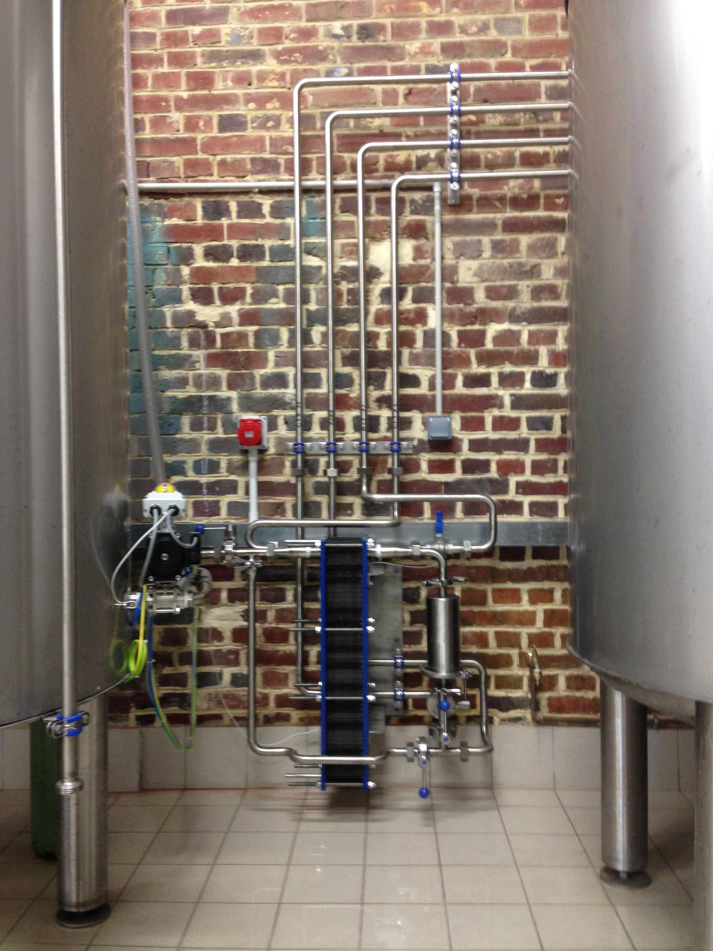Funky pipework at the heat exchanger