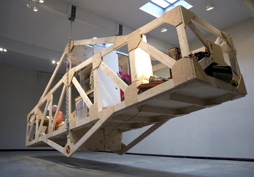   Alex Schweder    Stability    Various Construction Materials, Household Appliances, 2 People, 4’-0” x 24’-0” x 12’-0”, 1 Week, 2009  