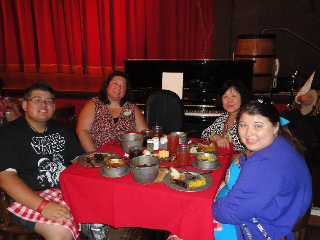 Enjoying dinner at the Hoop-Dee-Doo-Musical-Revue