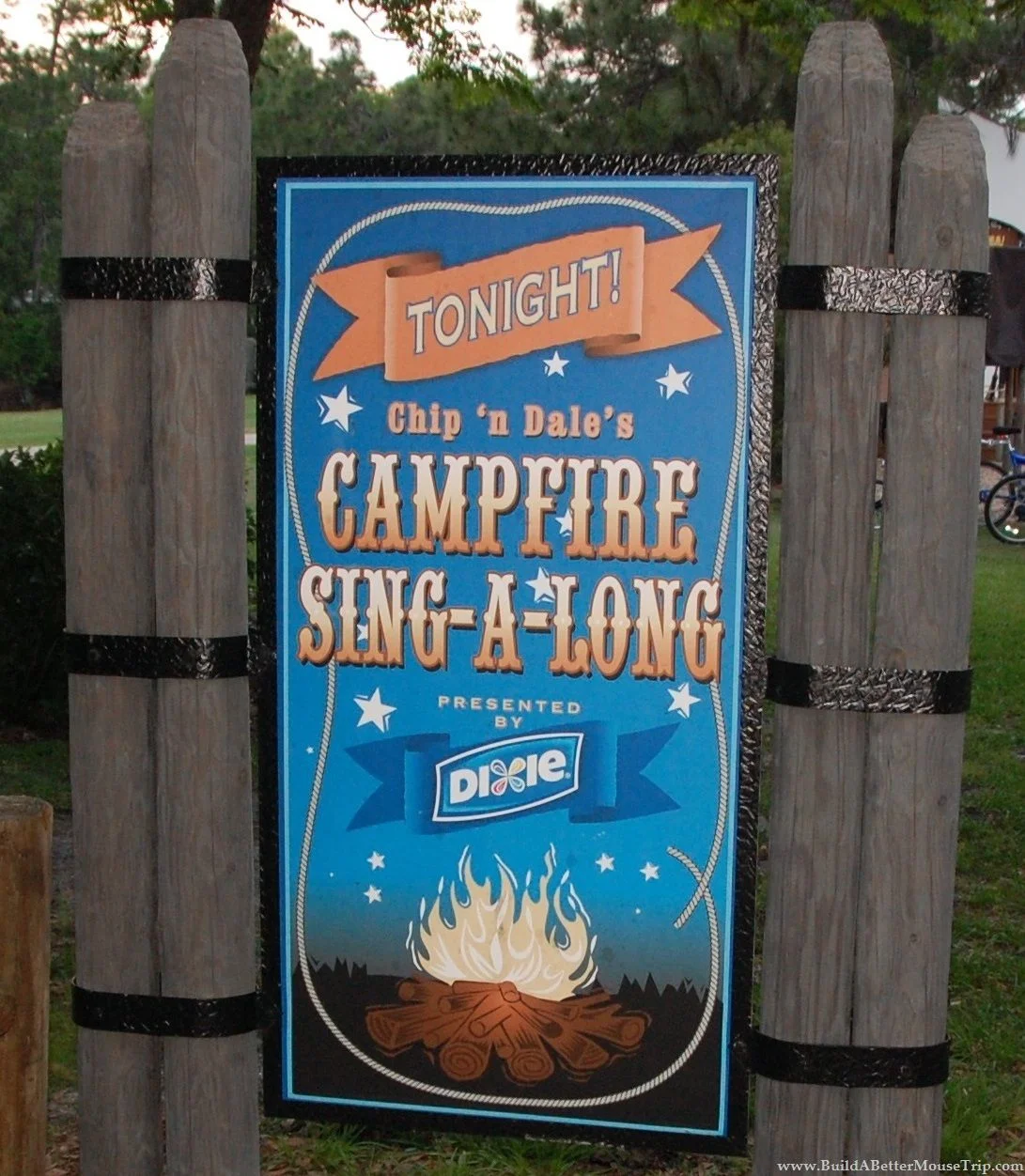 All About Chip ' n Dale's Campfire Sing-A-Long (Free Activity) at the Fort Wilderness Campground at Disney World.