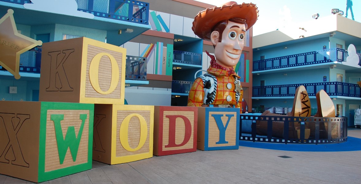 Woody in the Toy Story section  at Disney's All-Star Movies Resort