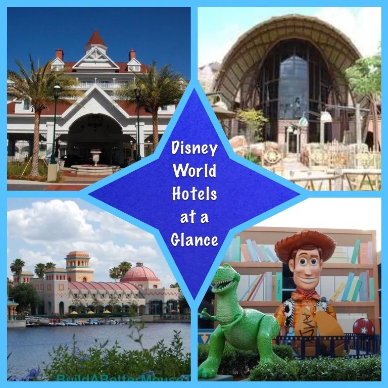 Disney World Vacation Tips - Quick comparison of all the Disney World Resort hotels.