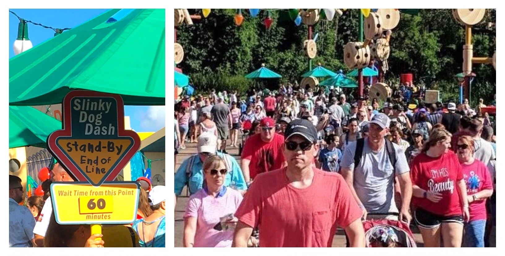 Tips for avoiding long lines for Slinky Dog Dash in Toy Story Land at Disney’s Hollywood Studios / Disney World.