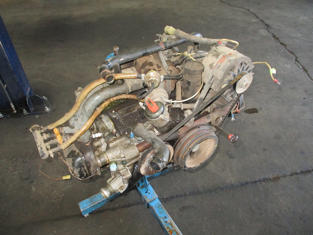 Before: Old engine pulled from 1984 Vanagon