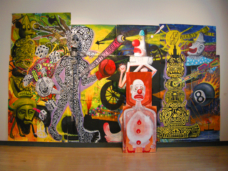 The Living Breathing Thing Collaboration acrylic on paper 136" x 240"