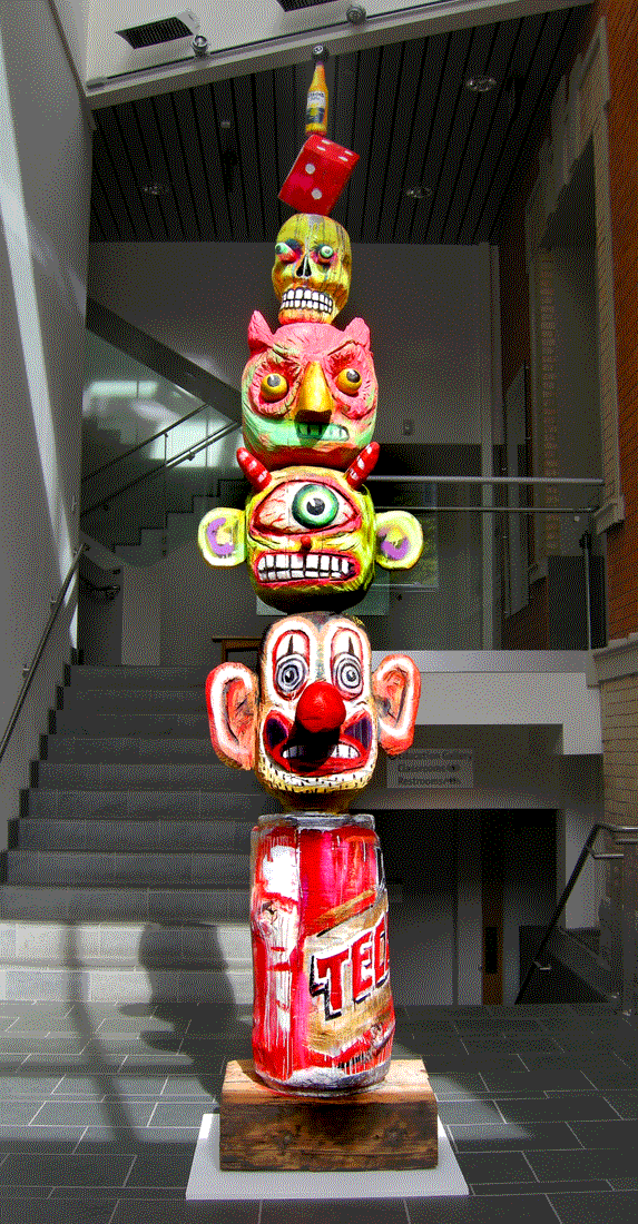 Totem 2013 painted wood 3' x 3' x 12'