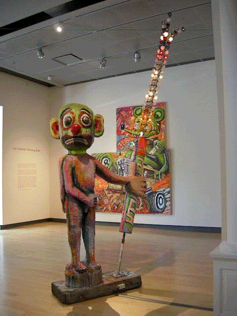 The Patriot 2013 painted wood and carnival lights 2' x 5' x 11'