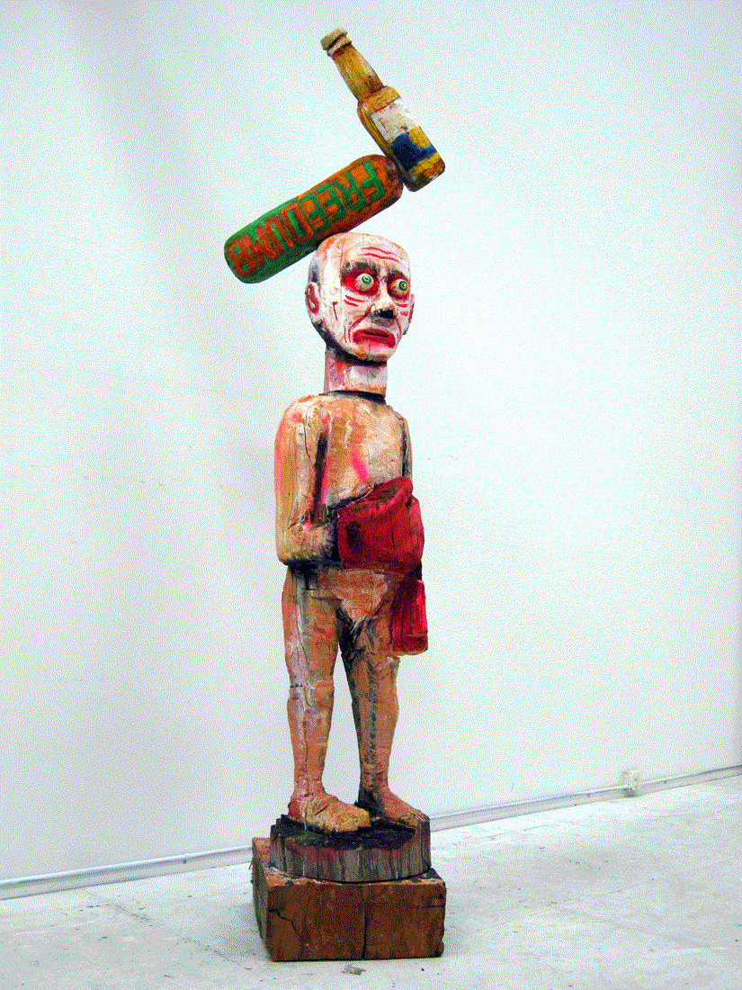 The Boxer 2011 painted wood 3' x 3' x 9'