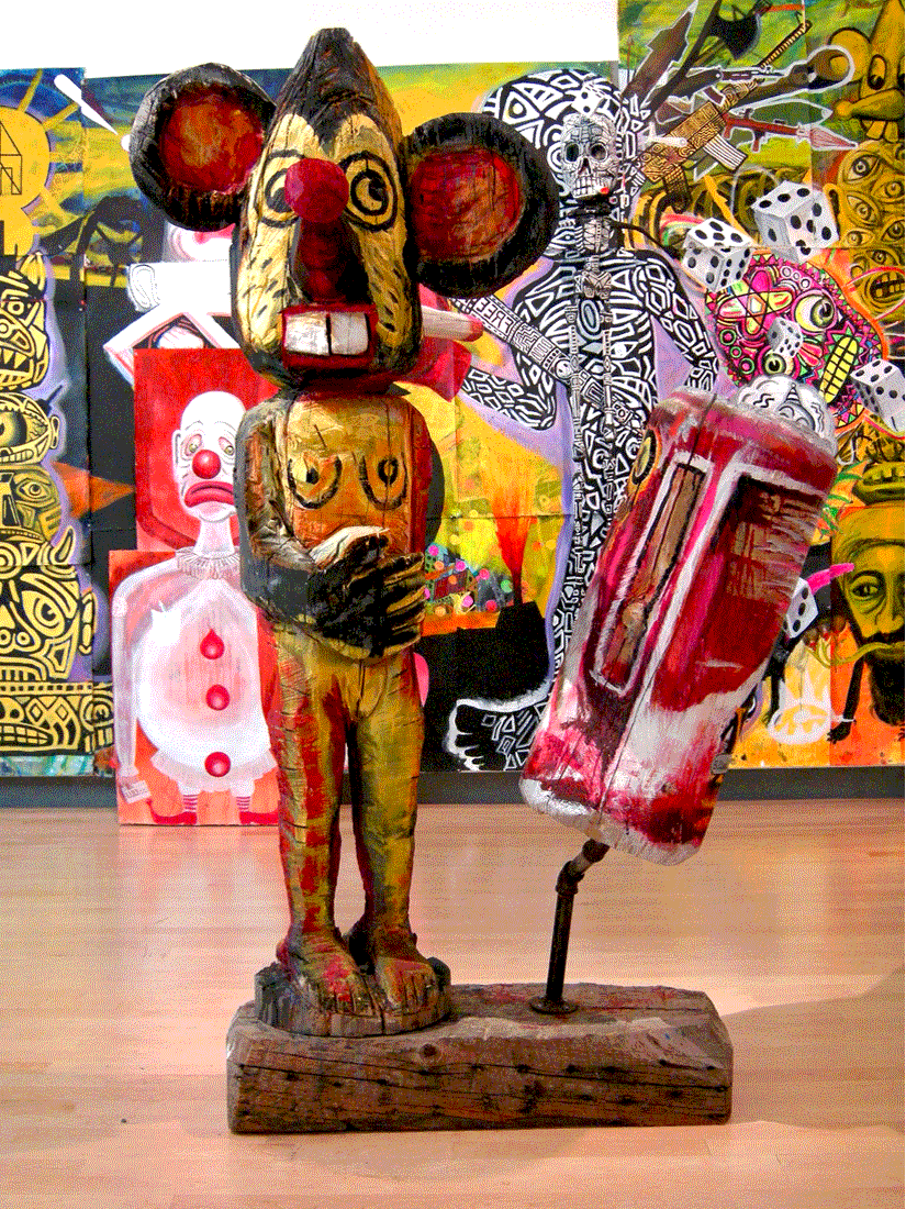 Mascot 2011 painted wood 3' x 4' x 7'