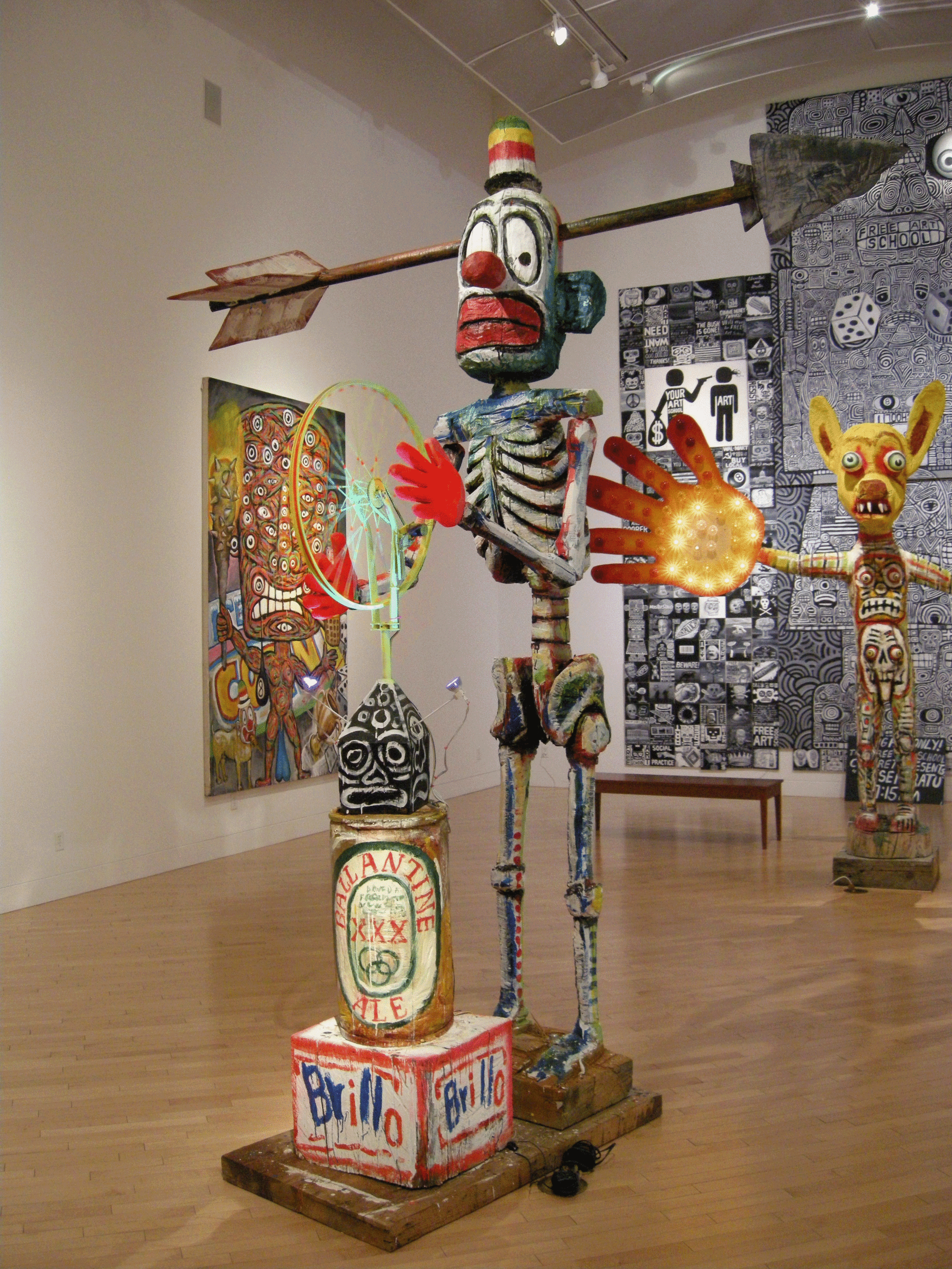 Inside Job 2014 painted wood, motor and blacklight  11' x 6' x 8'