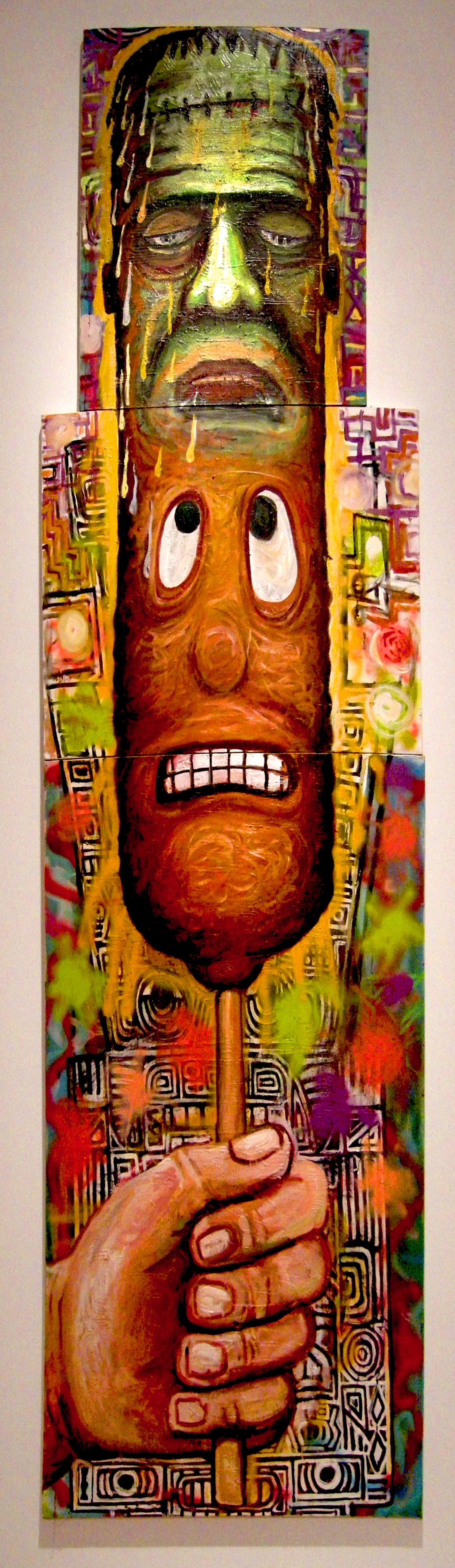 Frankenstein Corndog 2014 oil on canvas 48" x 153"