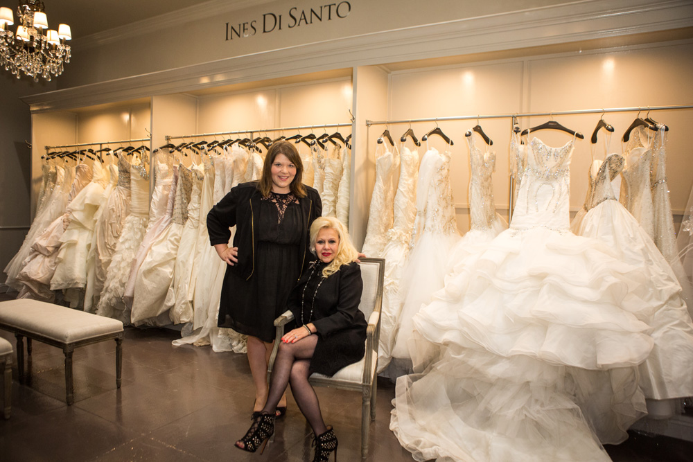 Ines and I during our interview in her showroom at Lovella Bridal, which takes up half the first floor of the salon. 