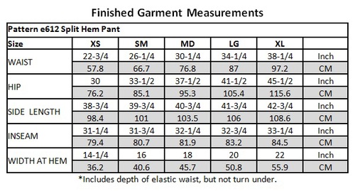 Split Hem Pant e612 — Christine Jonson Sewing Patterns