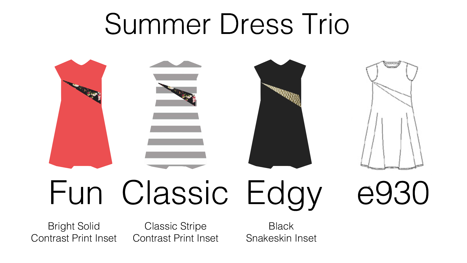Make the A-line dress fit your style! Here are three fun sewing design options for the Downloadable A-Line Dress pattern.