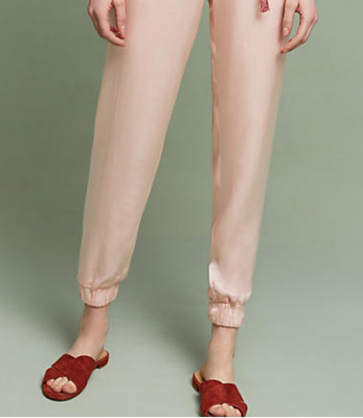 Jumpsuit cuffs - for the skinny-leg version, turn under the hem 1.5" and stitch, leaving an opening to insert elastic. Measure elastic around your ankle loosely, insert, stitch closed.