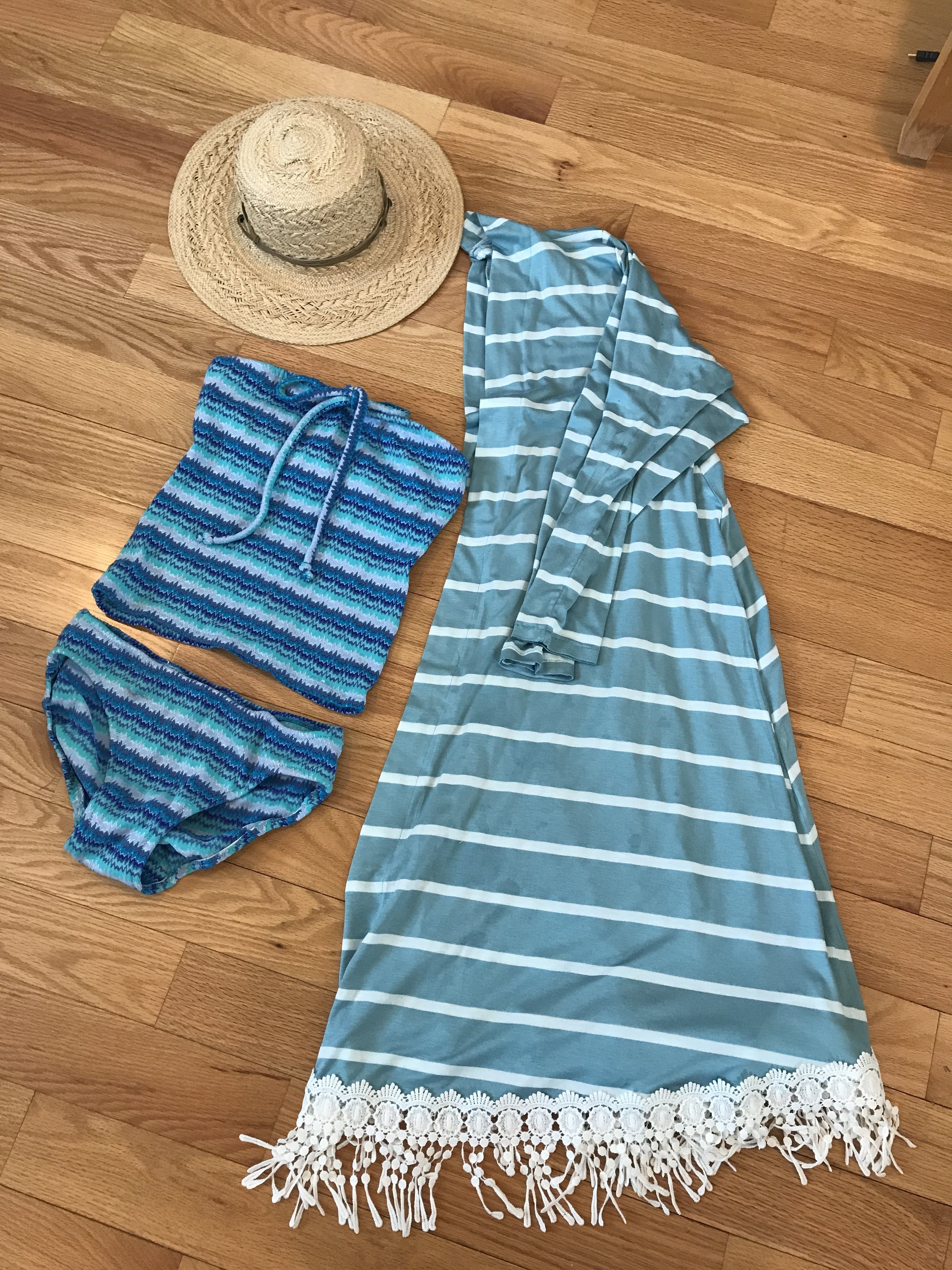 Sewing a Spring Break Capsule Wardrobe with Christine Jonson Patterns | Long swing cardigan swimwear tankini