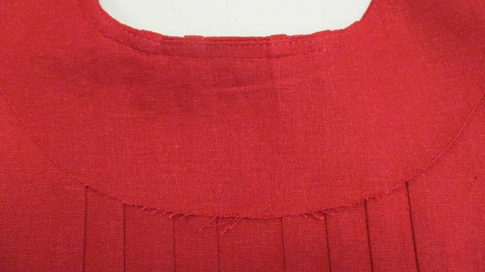  Inside of finished front neckline, with facing.  