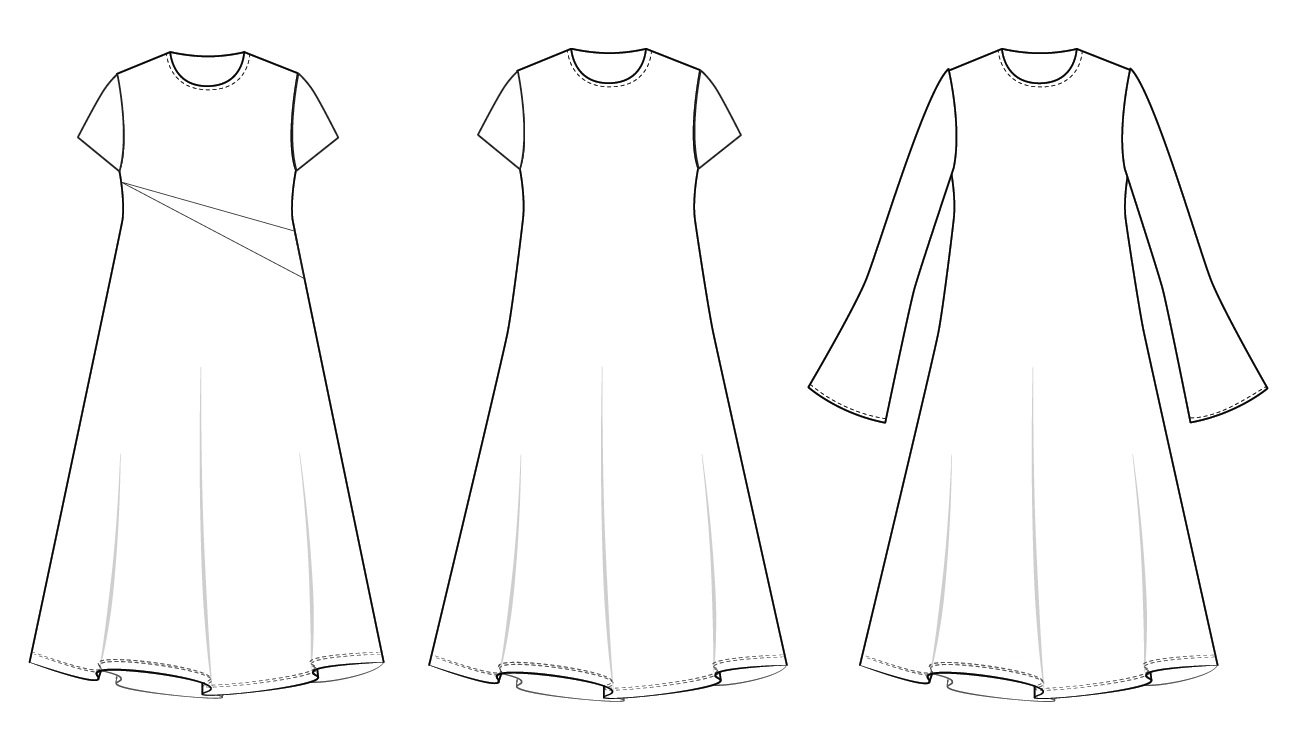 a line dress pattern with sleeves