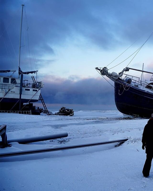 There is a woman just off camera with a rifle in case of polar bears #Svalbard