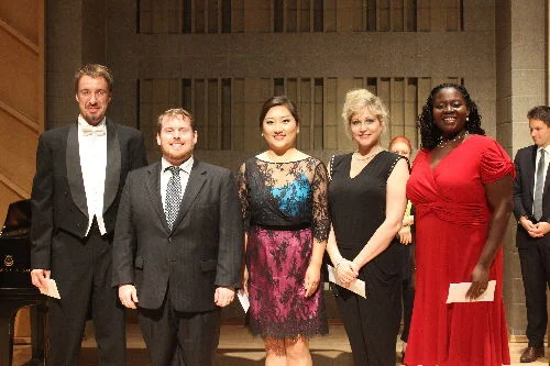 2014 Fritz and Lavinia Jensen Competition Finalists - left to right: Yuriy Yurchuk, Casey Finnigan, Jing Zhang, Julie Davies and Taylor Johnson
