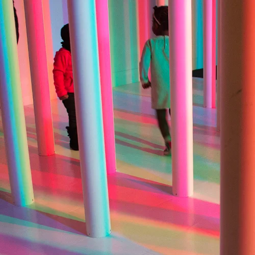 Detail: Prism Palace , 2014 PVC, red, green and blue lights