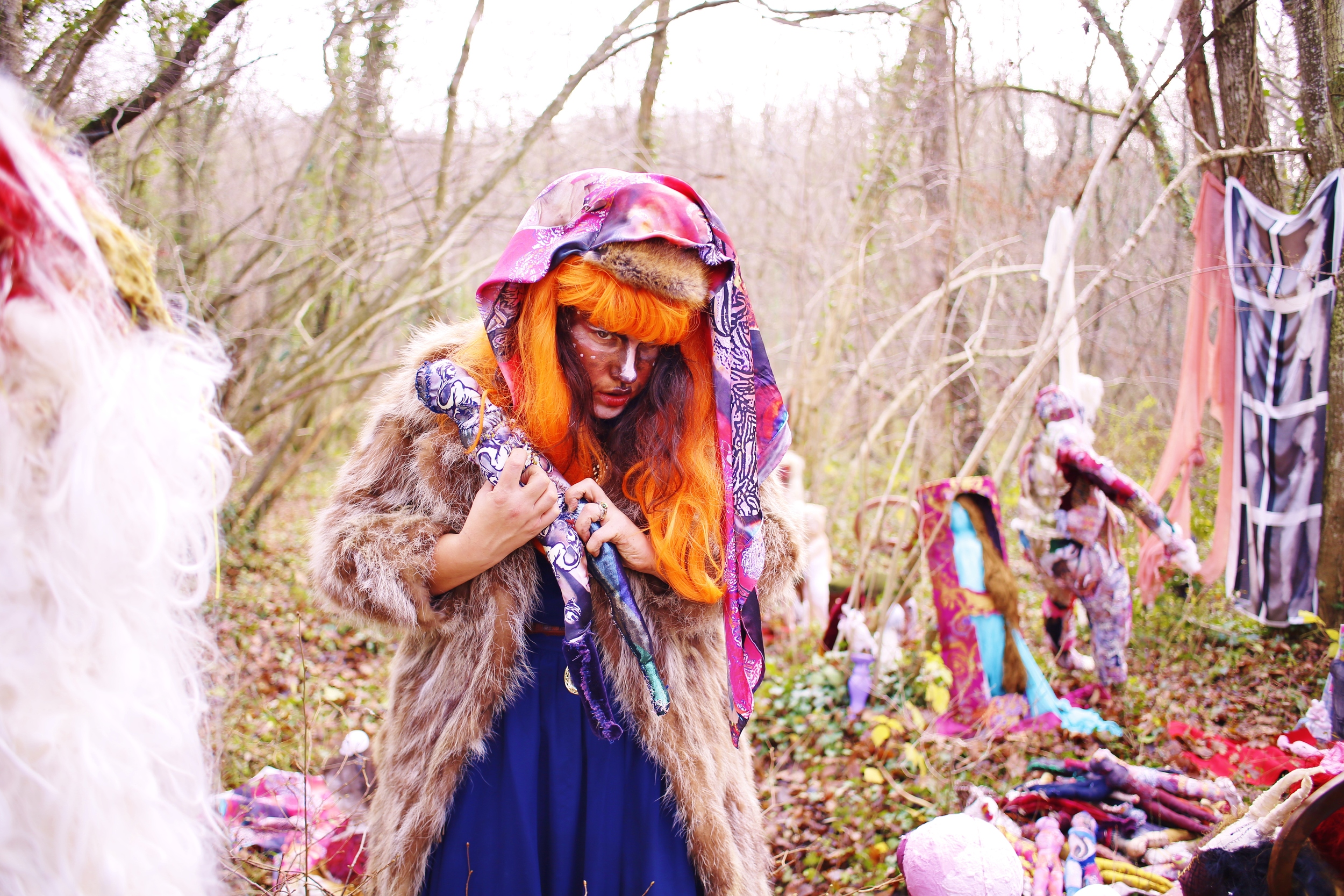  The Beast Boutique: where Maid, Mother, and Crone/Little Red Ridding Hood, the Wolf and Grandmother exist in one fragmented patchwork body… where one sees the wolf on&nbsp;their&nbsp;hand and fingers, pushes wet thread through the cat of the needle 