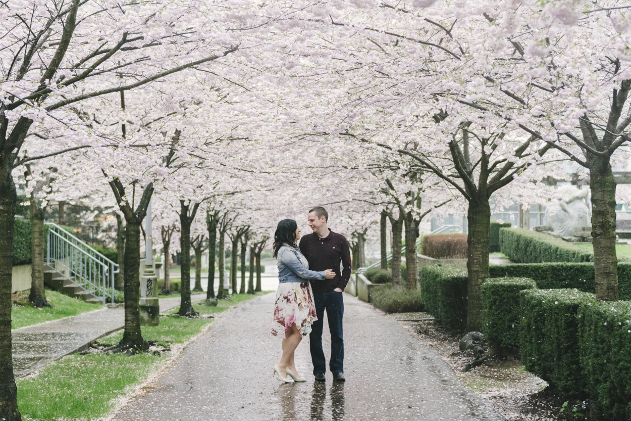 cherry blossom engagement