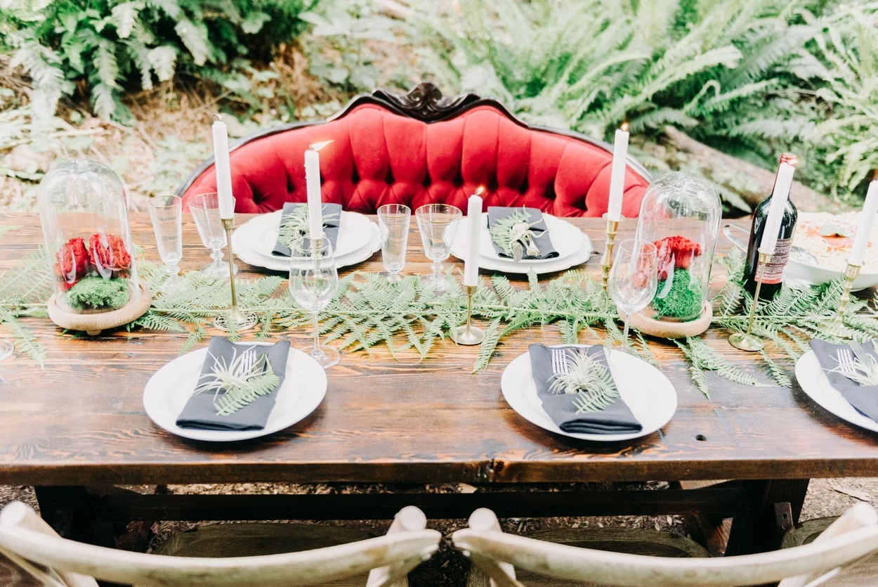 Table setting for wedding