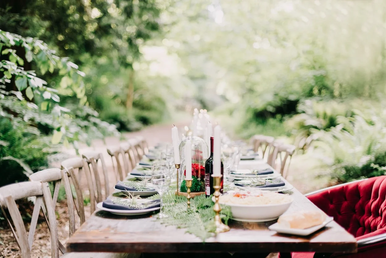 Table setting for a wedding