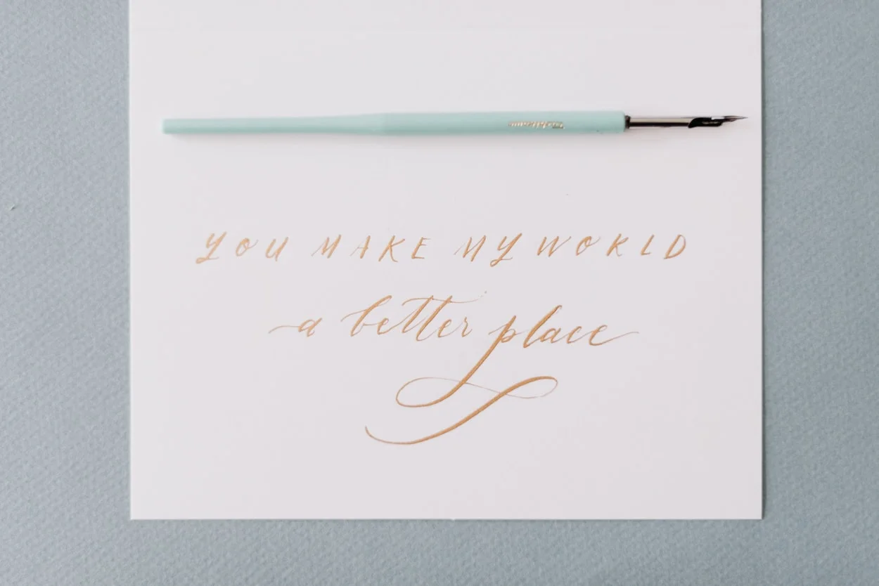 Calligraphy pen and card
