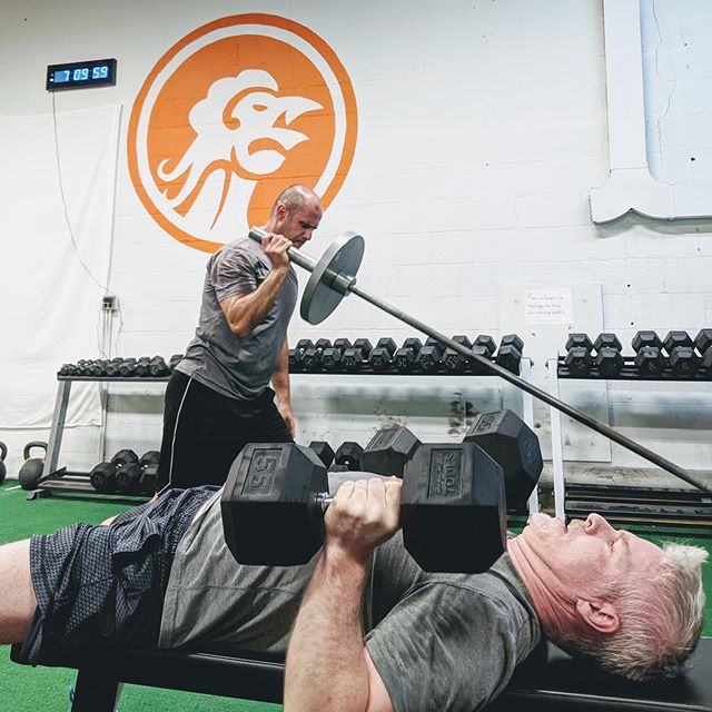There’s more than one way to press! More specifically, there’s more than one angle. We like to hit horizontal (dumbbell or barbell bench press) AND vertical (like an overhead kettlebell press or a landmine press, depending on shoulder mobility). #rctftribe