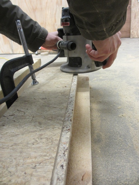  Jerud used a router to put a tongue in edge of the new sub-floor, he also put a groove on the other edge. 