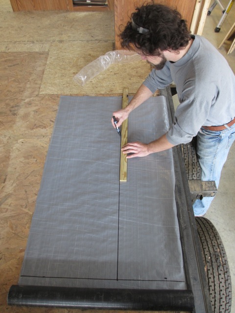 Before installing the sill plate, we need to add new underbelly sheet to the exiting sheet on the driver side of the RV.