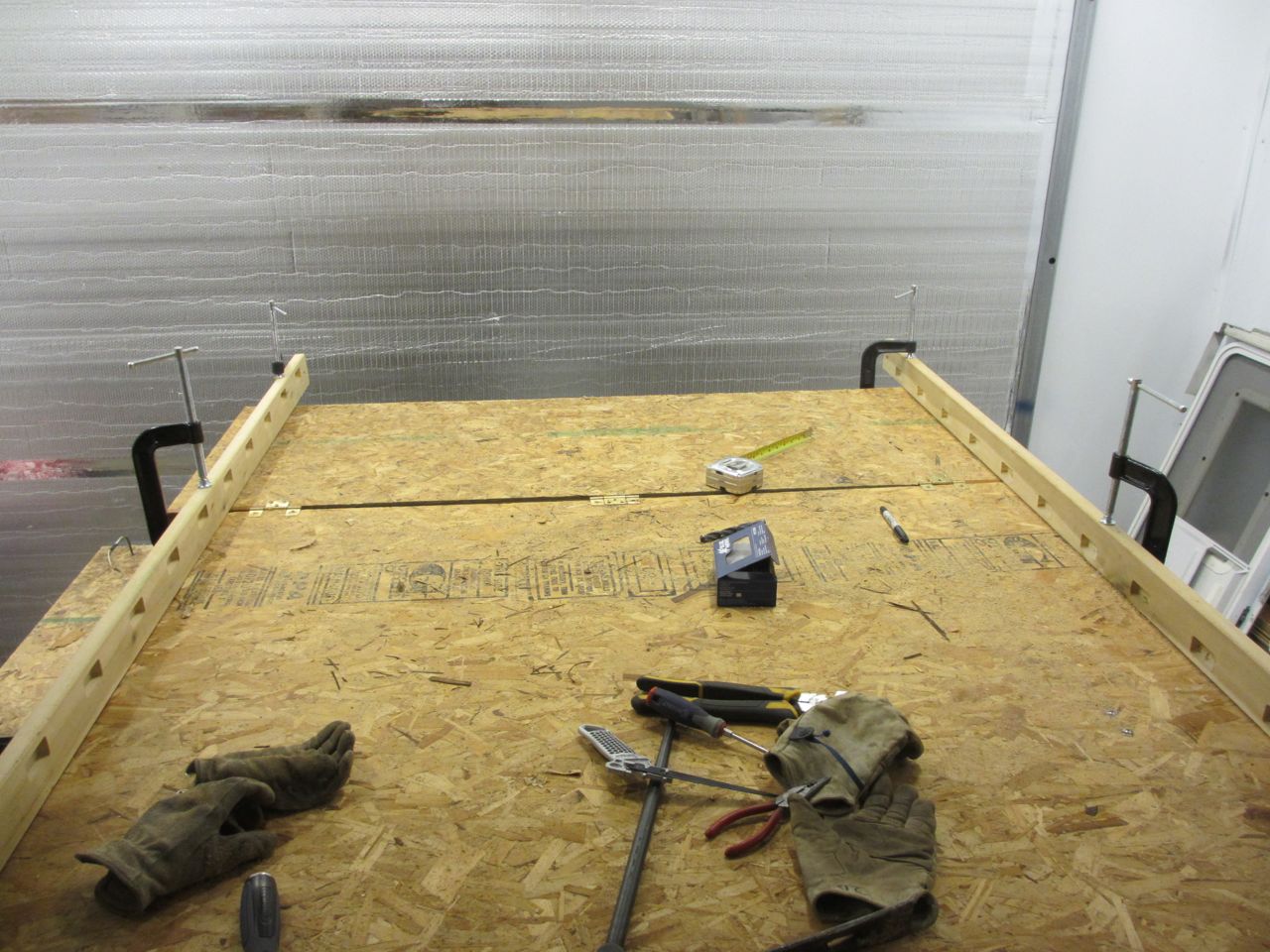Set up boards indicating the new length.