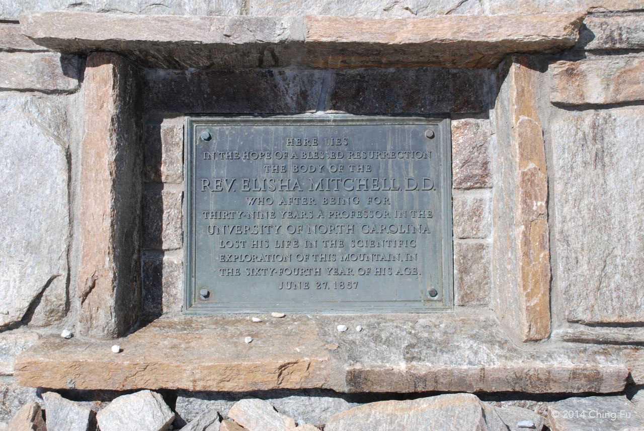 Mt. Mitchell is named after Prof. Elisha Mitchell who determined the height of the peak in 1835.