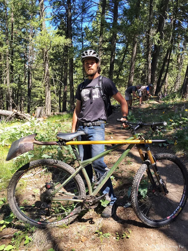 This is what happens when you don't follow your own tips - you have to find creative ways to carry your tool on your bike during a ~5 Mile roundtrip ride to the worksite.