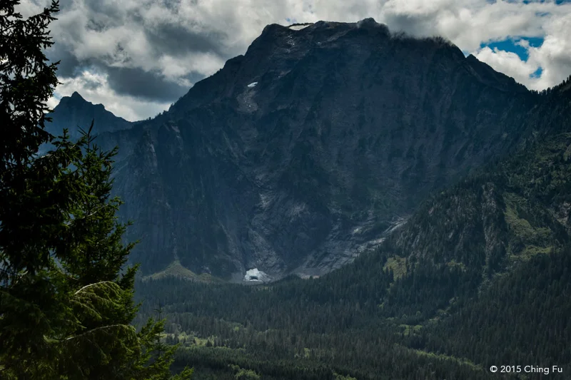 Two ice caves on Big Four Mountain.