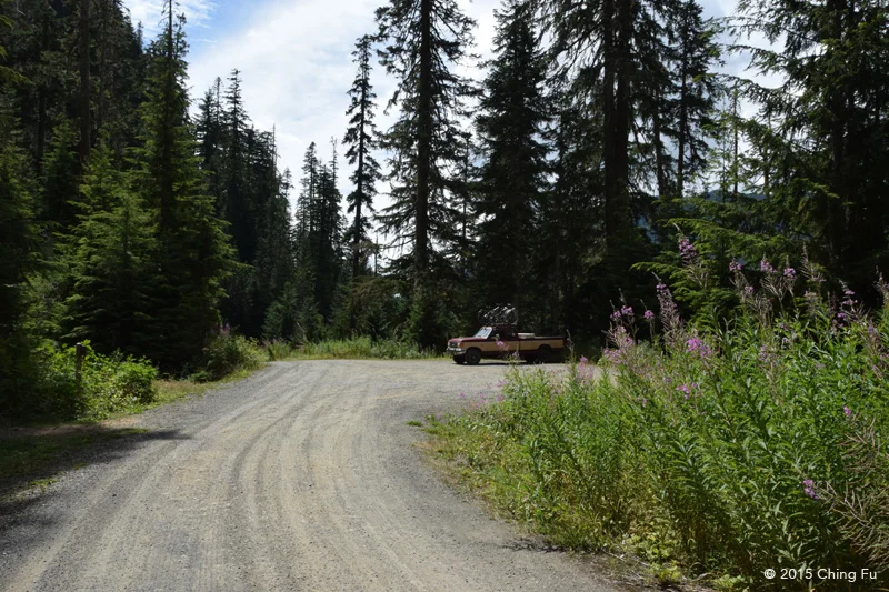 Coal Lake trailhead parking lot - not the worse place our truck could get stuck.